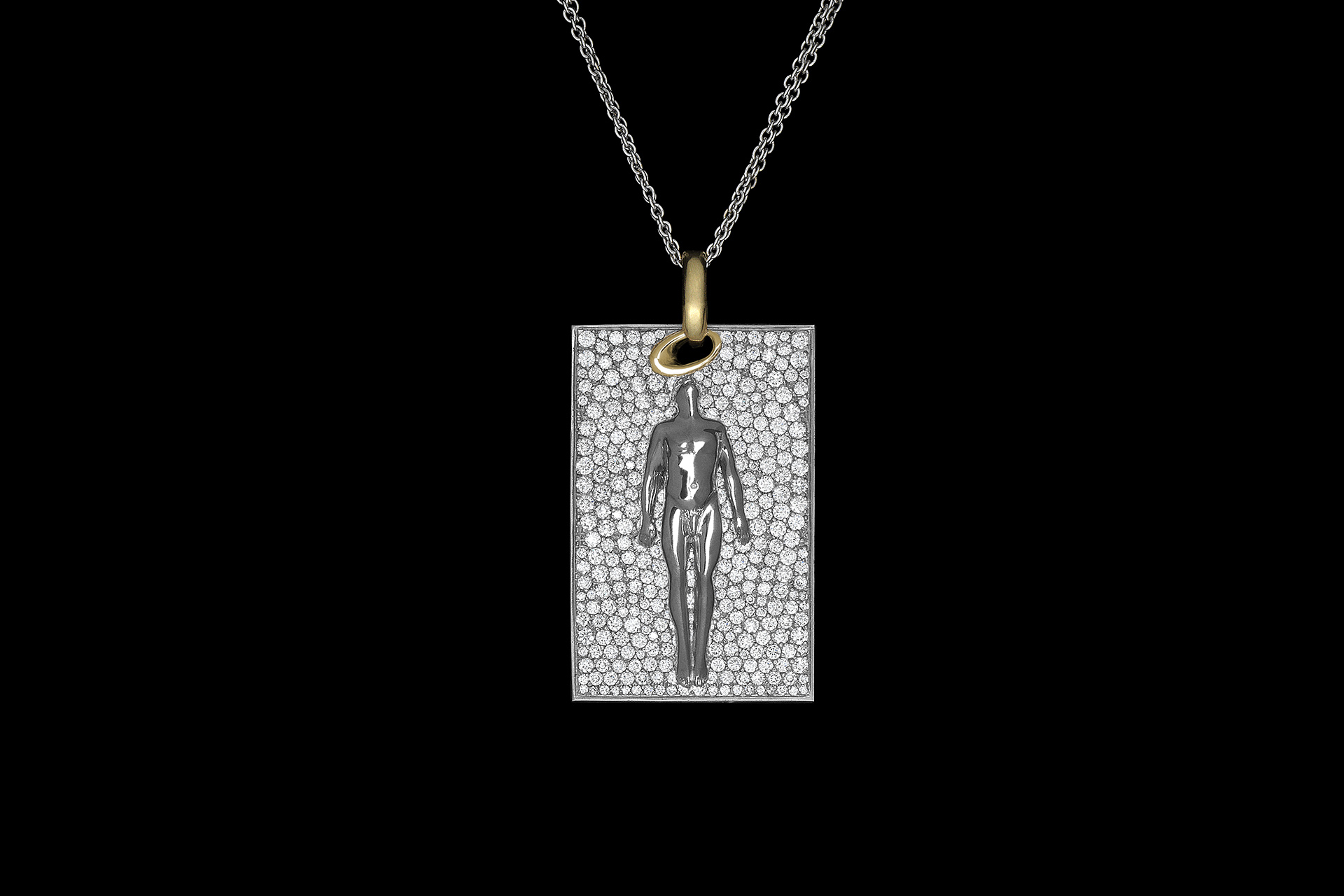 Masculine Spirit pendant in white gold - Maria Kovadi